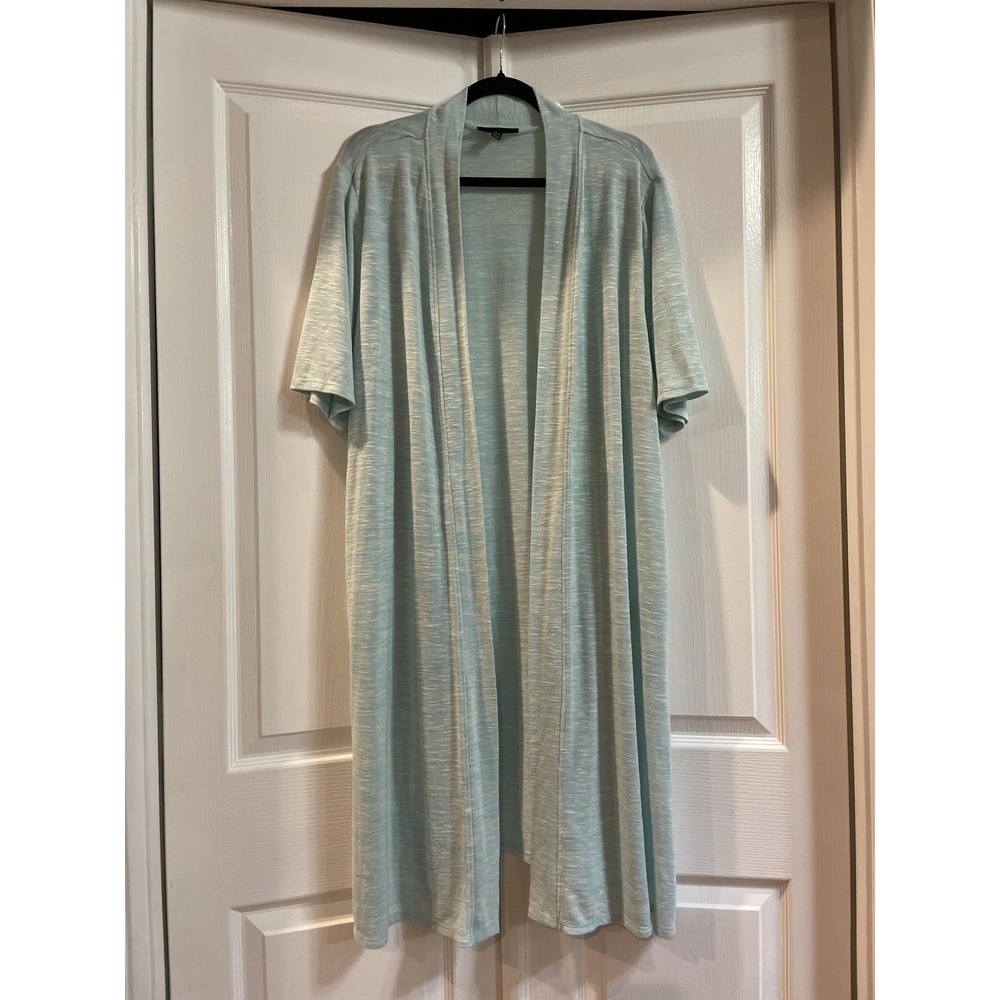 Lane Bryant Cardigan Sweater Womens 22/24 Blue Short Sleeve Lightweight Duster